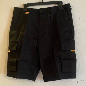 DHL Cargo Elasticated Shorts 34R Black Workwear Utility Cotton Blend NEW